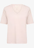 Part Two V-Neck Linen blend T-shirt in Blush