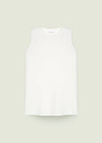 front view of plus size Luisa Viola A-line Jersey Tank with Side Slits in Milk