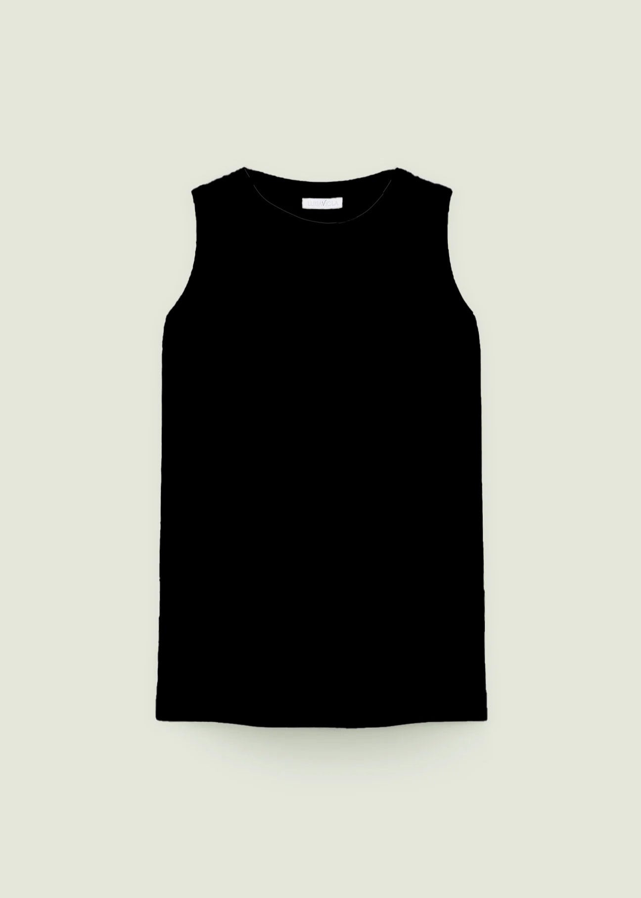 Luisa Viola plus size A-line Jersey Tank with Side Slits in Black