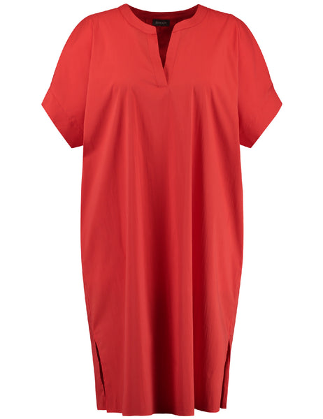 Samoon Split neck Short Sleeve dress in Power Red