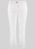 front view of plus size Samoon Stretch Betty Cropped Ankle Jean in White