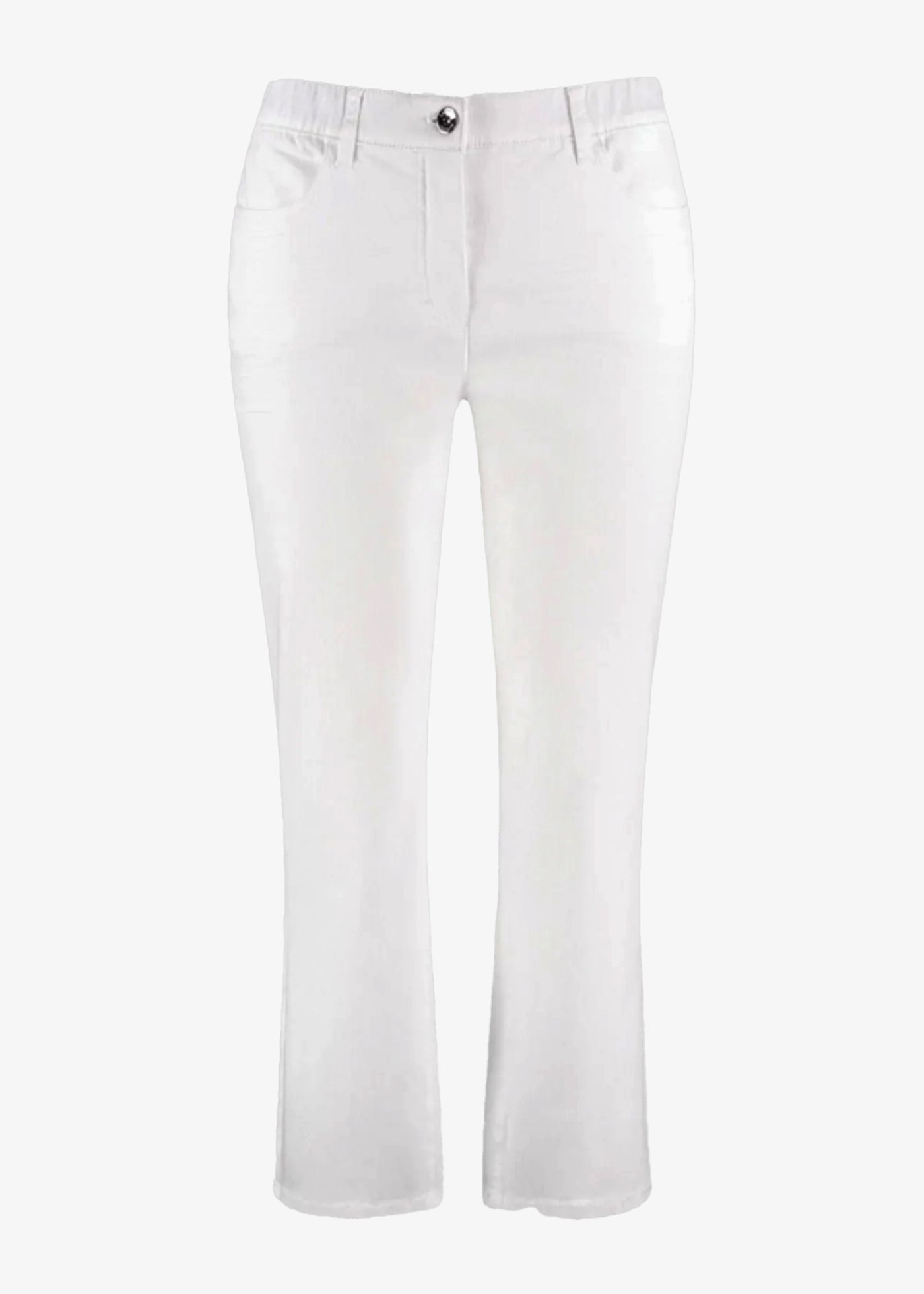 Samoon Stretch Betty Cropped Ankle Jean in White