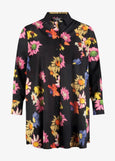 Samoon Cotton long sleeve Floral Print Blouse in Black print