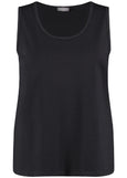 front view of plus size Samoon Modal Jersey Tank Top in Black