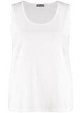 front view of plus size Samoon Modal Cotton stretch Jersey Tank Top in White