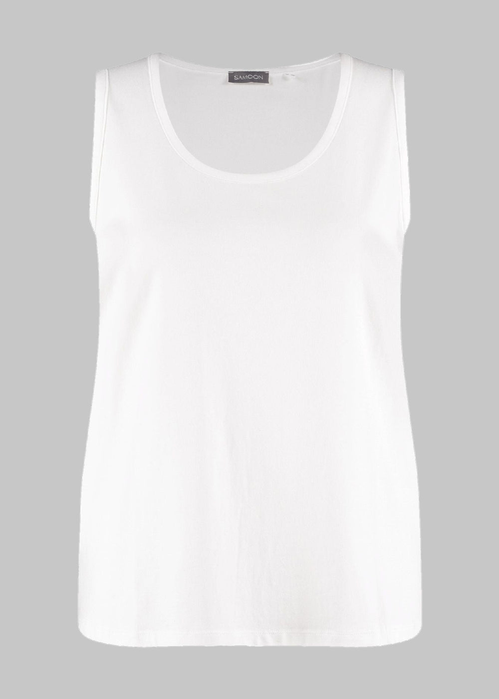 Samoon Modal Cotton stretch Jersey Tank Top in White