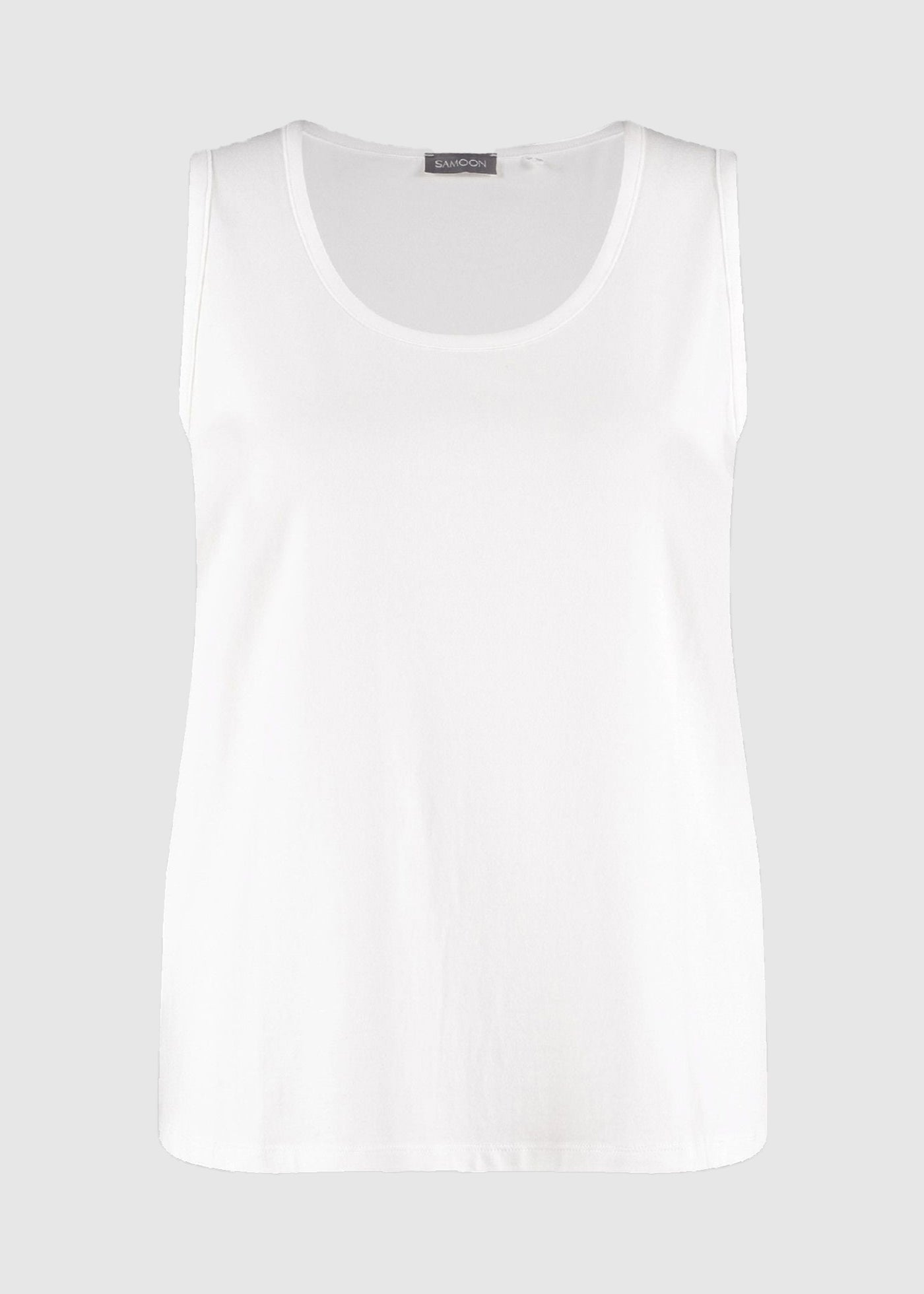Samoon Modal Cotton stretch Jersey Tank Top in White