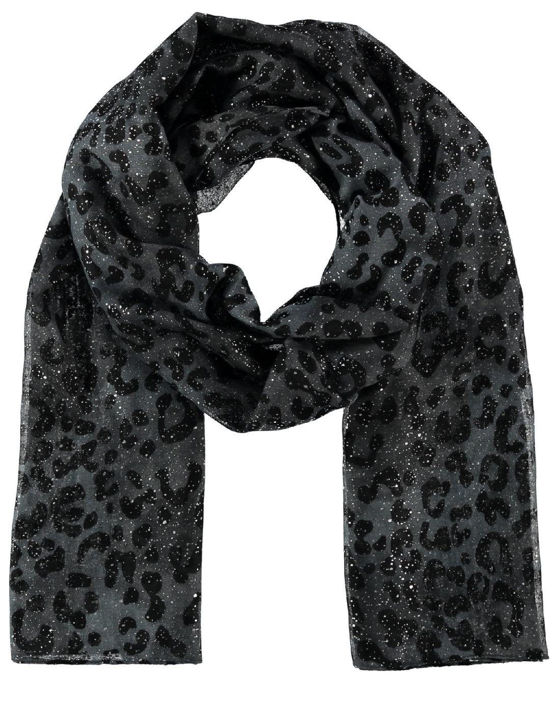 Samoon Animal print Long Scarf in Grey