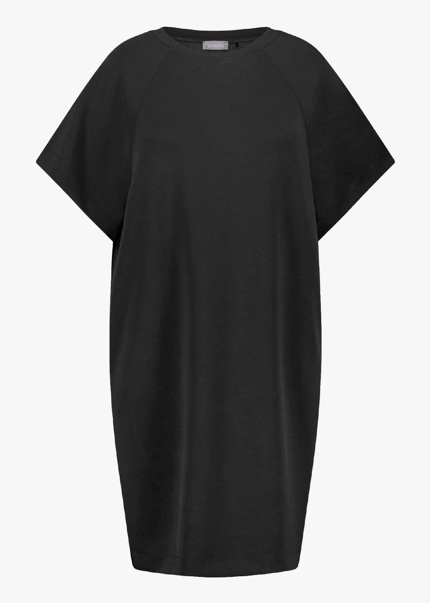 front view of Samoon plus size Short sleeve Modal Cotton Jersey Column Dress