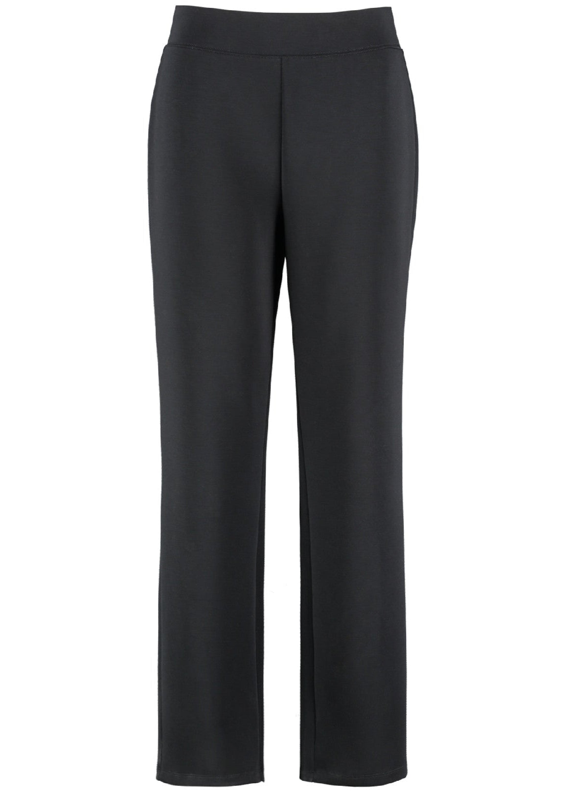front view of Samoon plus size Modal Cotton Jersey P.O Pant in Black