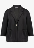 Samoon Black coat with a single button on a white background