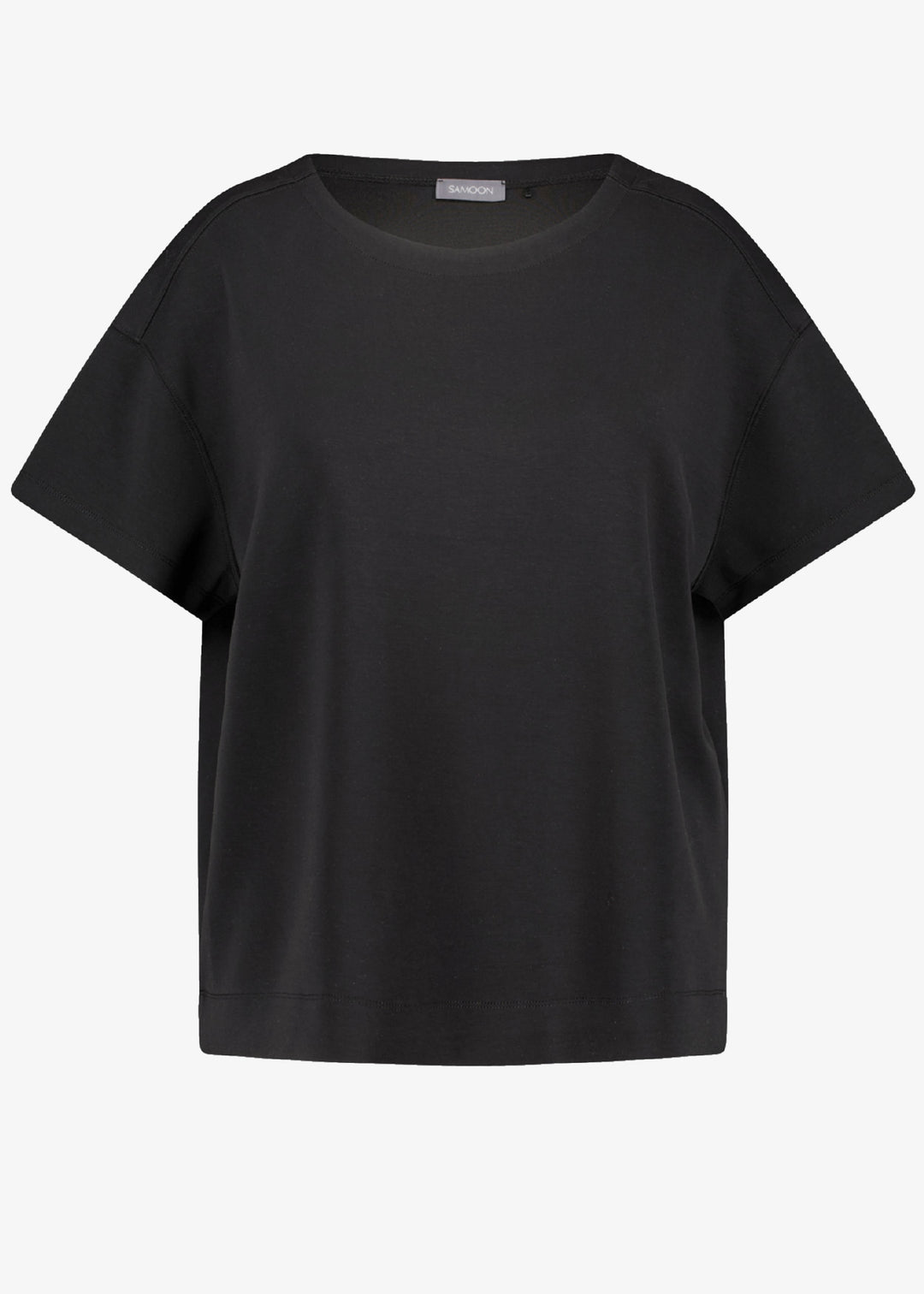 Samoon Short sleeve stretch cotton modal Jersey Tee in Black