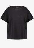 Samoon Short sleeve stretch cotton modal Jersey Tee in Black