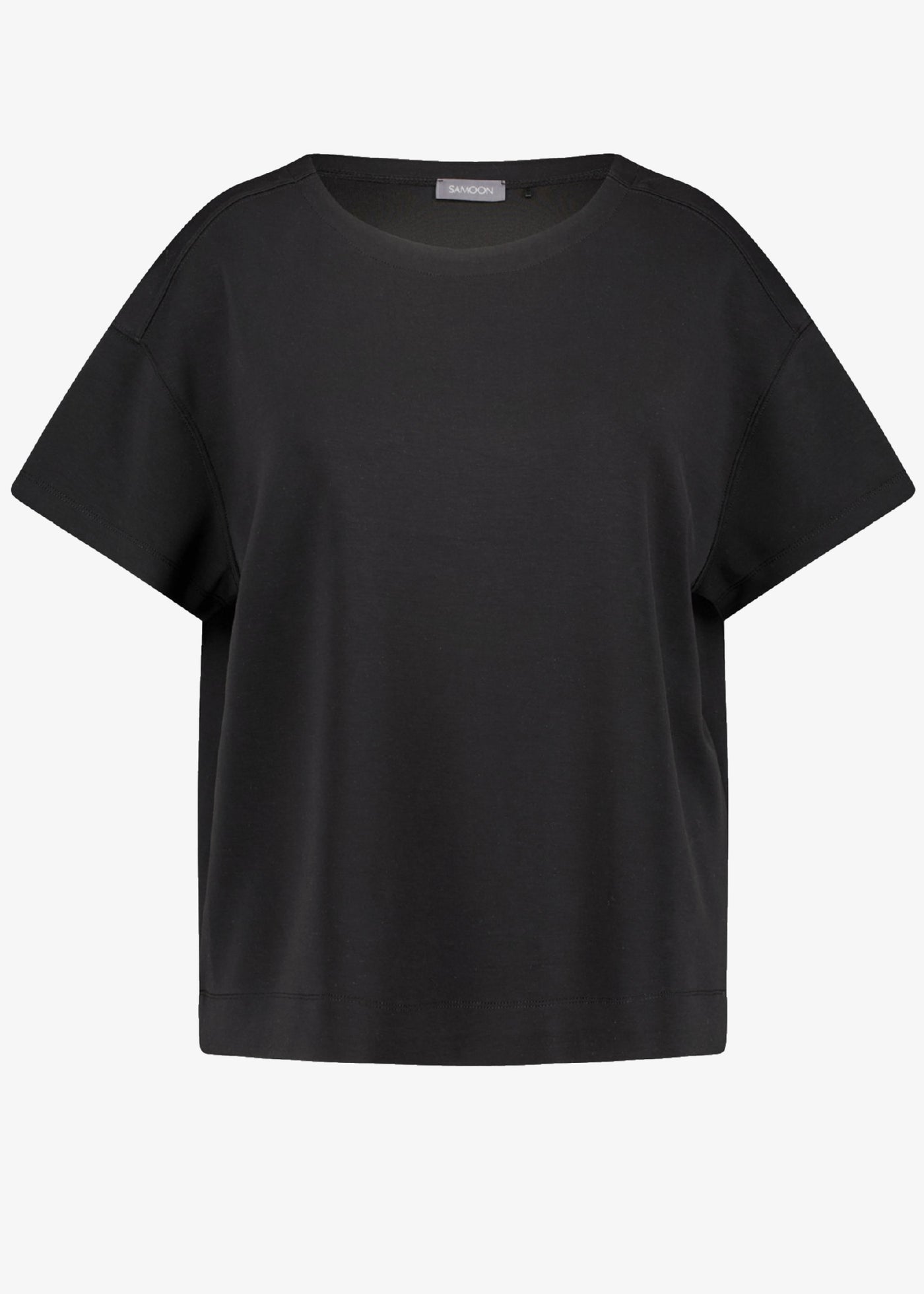 Samoon Short sleeve stretch cotton modal Jersey Tee in Black