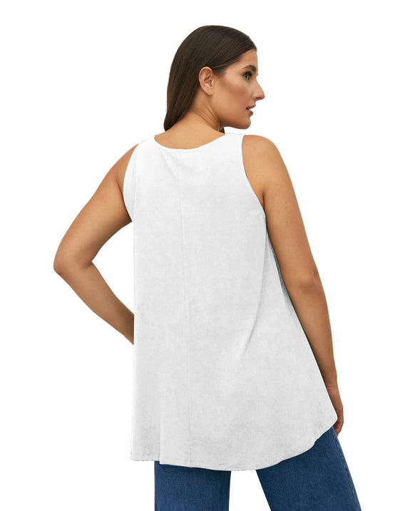 Mat Viscose Jersey A-Line Tank in White
