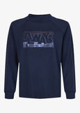 I'Cona Stand Collar Sweat top in Navy