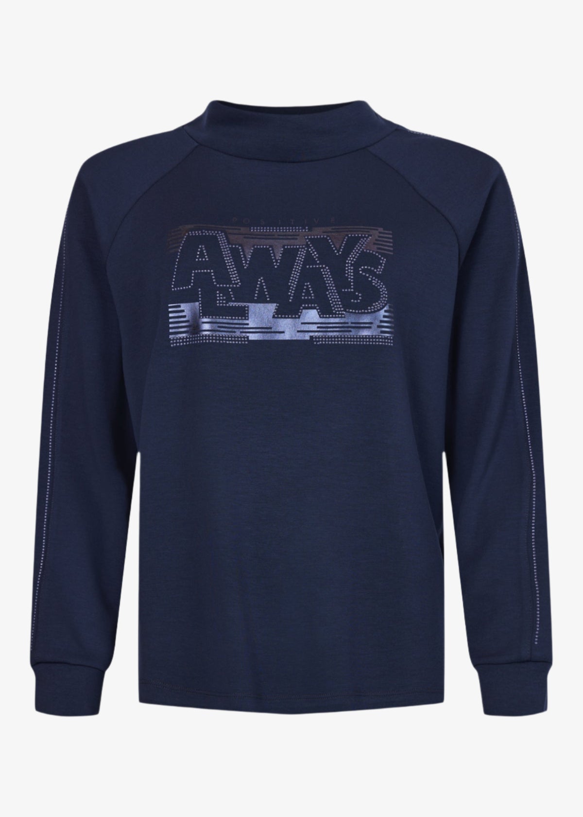 I'Cona Stand Collar Sweat top in Navy