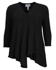 Joseph Ribkoff Asymmetrical Three Quarter Sleeve Tunic in Black