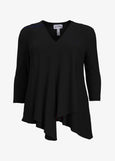 Joseph Ribkoff Asymmetrical Three Quarter Sleeve Tunic in Black