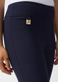 close up front view of Joseph Ribkoff Millennium Stretch Cropped Pull On Pant in Midnight