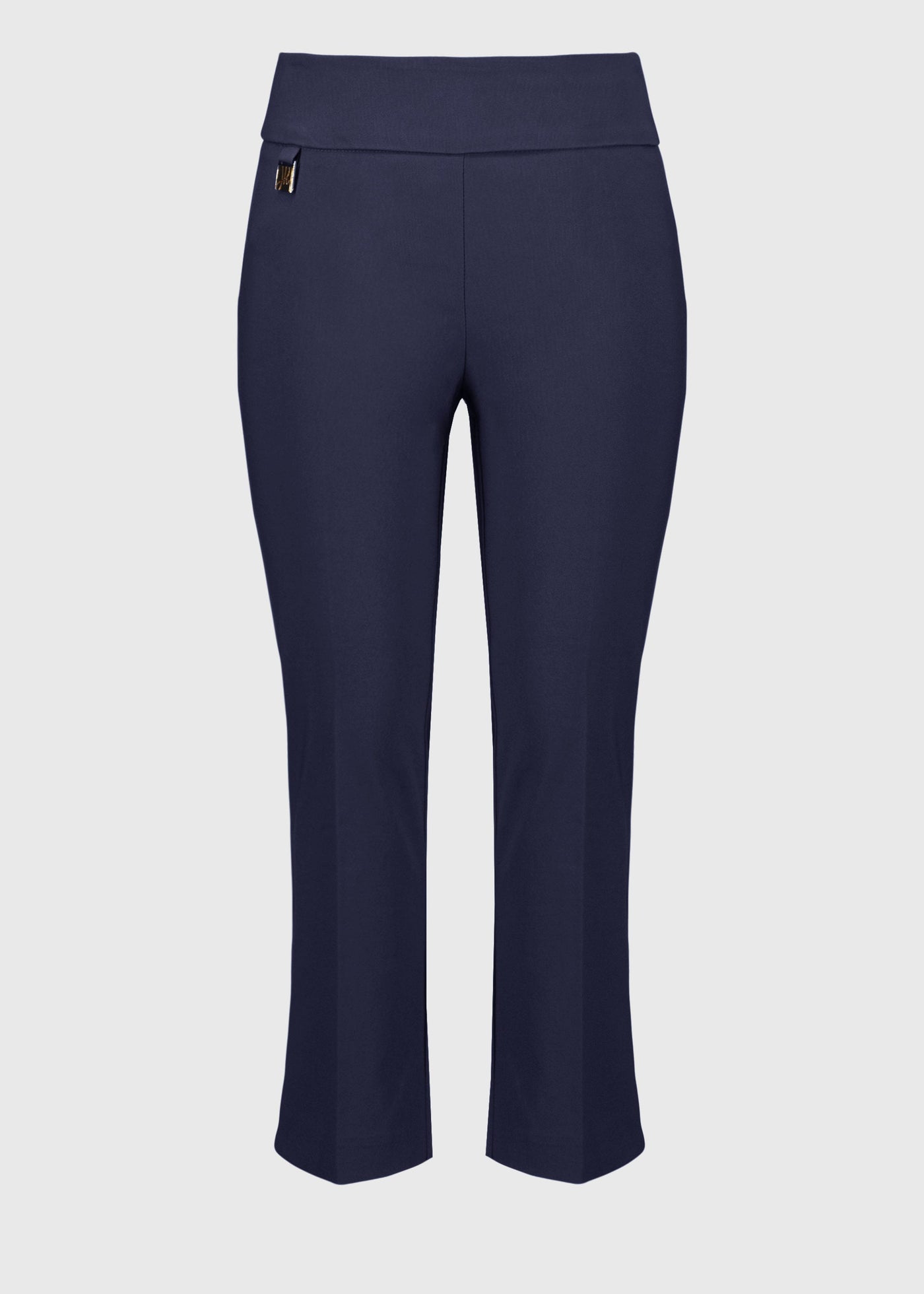 front view of Joseph Ribkoff Millennium Stretch Cropped Pull On Pant in Midnight