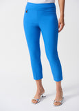 front view of plus size Joseph Ribkoff Millennium Stretch Cropped Pull On Pant in Coastal