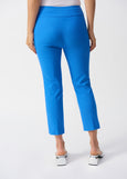 back view of plus size Joseph Ribkoff Millennium Stretch Cropped Pull On Pant in Coastal
