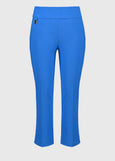 front view of plus size Joseph Ribkoff Millennium Stretch Cropped Pull On Pant in Coastal