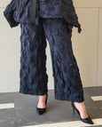 Heydari bubble Ankle Pant in Navy