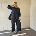 Heydari bubble Ankle Pant in Navy