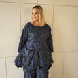 Heydari bubble Pocket Top with Tape detail in Navy