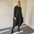 Heydari Small Bubble Dress with curved Seam Detail in Black