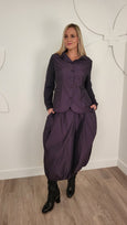 Toni T. Iridescent Taffeta Balloon Skirt w. Jersey waistband in Violet