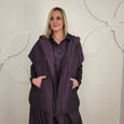 Toni T. Iridescent Taffeta Padded Vest with Hood in Violet