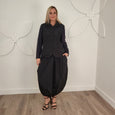 Toni T. Iridescent Taffeta Balloon Skirt w. Jersey waistband in Black