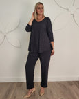 Sympli Narrow Pant Midi in Graphite