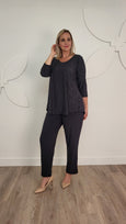 Sympli Narrow Pant Midi in Graphite