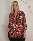 NYDJ Long Sleeve Pintuck Blouse in Lilydale Print