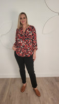 NYDJ Long Sleeve Pintuck Blouse in Lilydale Print
