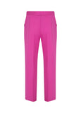 back view of Verpass plus size Wide Leg Stretch Pull On Pant in Fuchsia