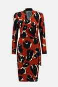 Joseph Ribkoff Jersey Faux Wrap Abstract Print Dress