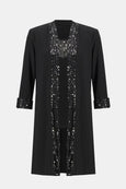 Joseph Ribkoff Jersey 2 Piece Twin set with Sequin Trim in Black