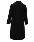 Junge Wool Blend Reefer Coat with Notch Collar and Raglan Sleeve in Black