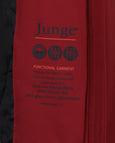 Junge Waterproof Zip Front Hooded Coat with Taped Seam in Red