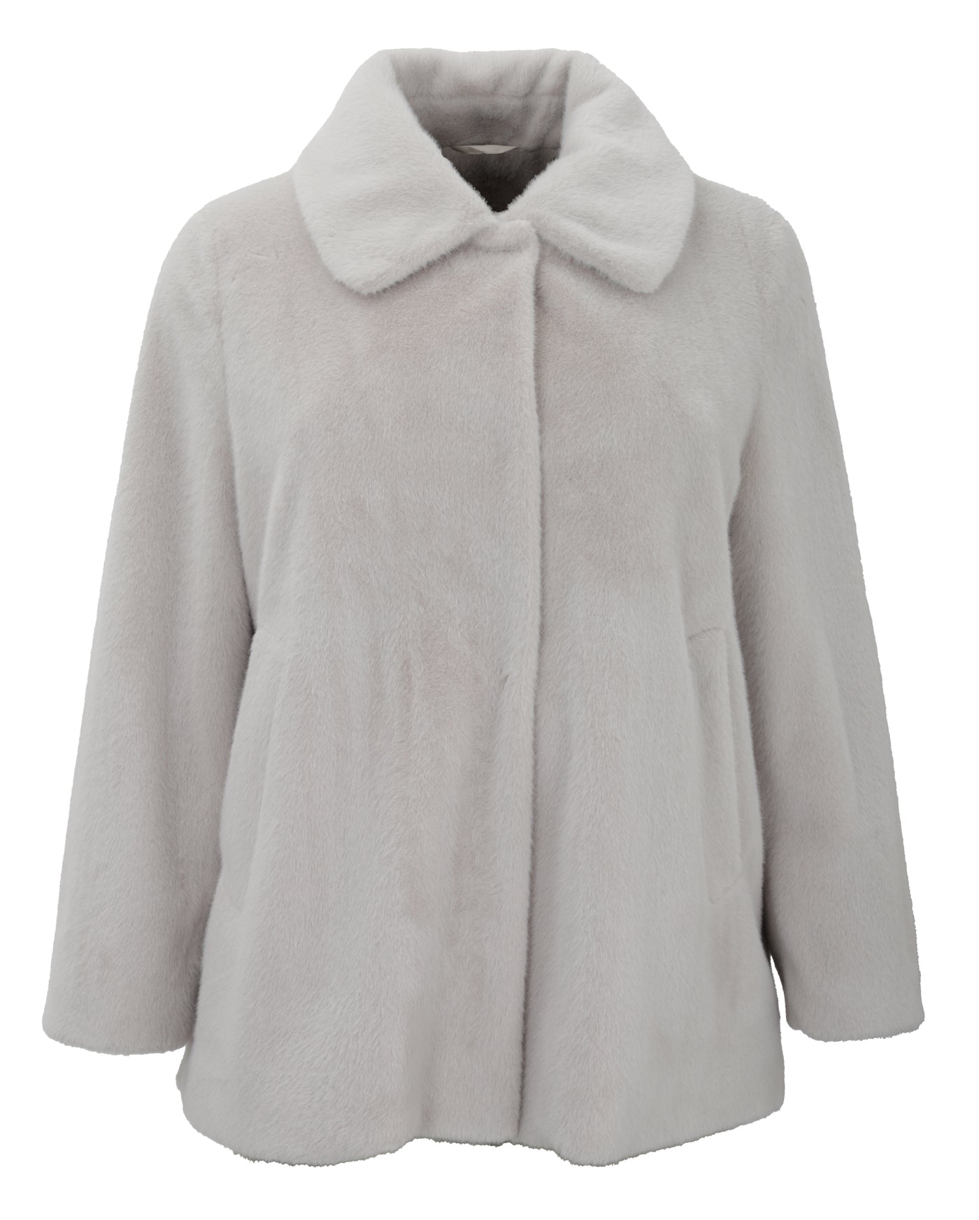 Luisa Viola Faux Fur Jacket with Inside Closure in Gesso