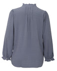 NYDJ Pleat Front Tinus Heritage Geo Aviary Peasant Blouse in Heritage Geo Blue