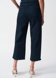 back view of plus size Joseph Ribkoff Culotte Jean with Embellishment in Dk. Denim