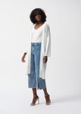 front view of plus size Joseph Ribkoff Culotte Jean with Embellished Front Seam