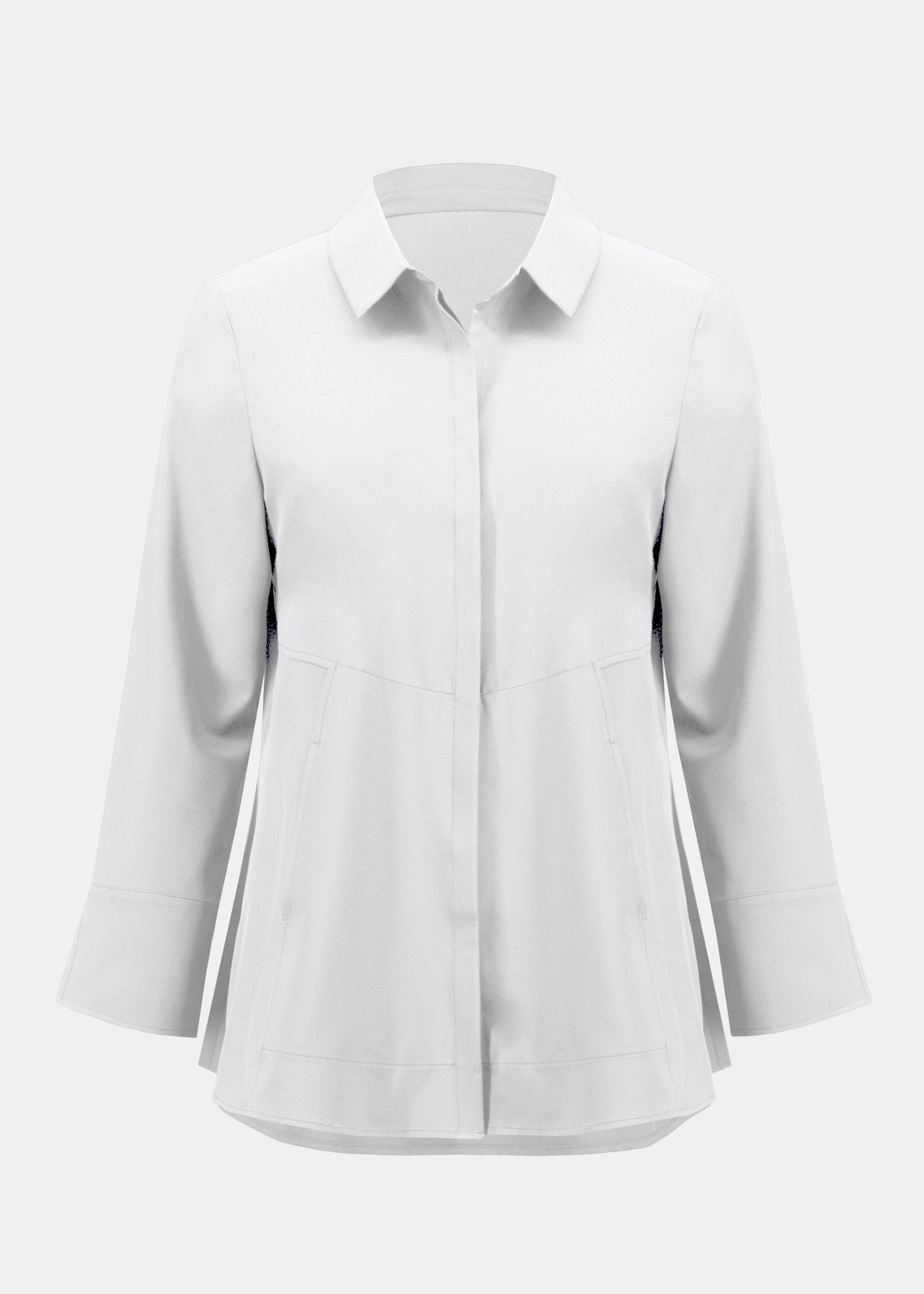 Joseph Ribkoff Stretch Long Sleeve Shirt with Pockets in White