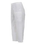 Toni T. Linen Elastic Back Waist Crop Pant in White